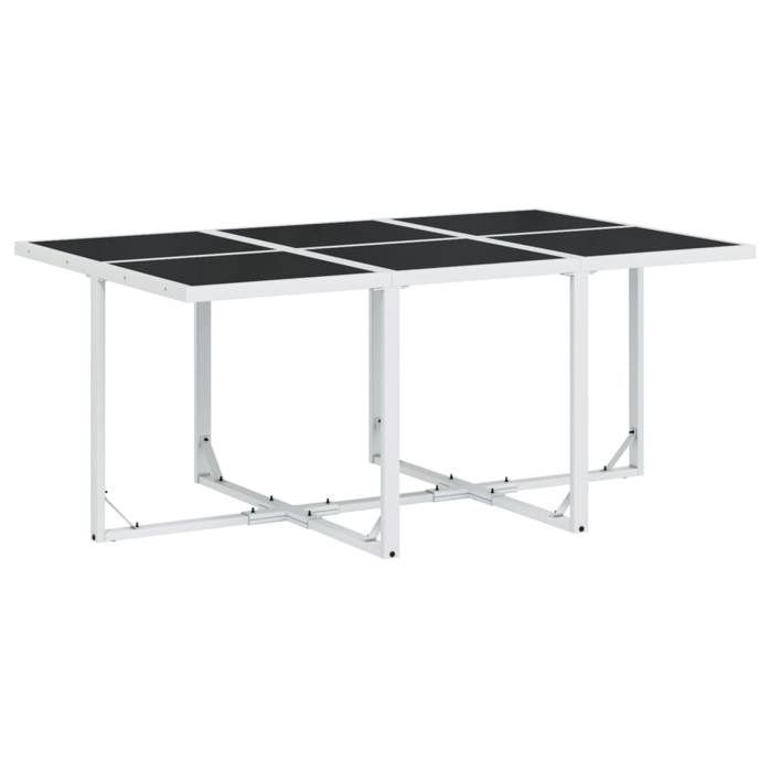 VidaXL Ensemble à manger de jardin avec coussins 7 pcs blanc textilène, ensemble à manger d'extérieur, meuble à manger de 3295104