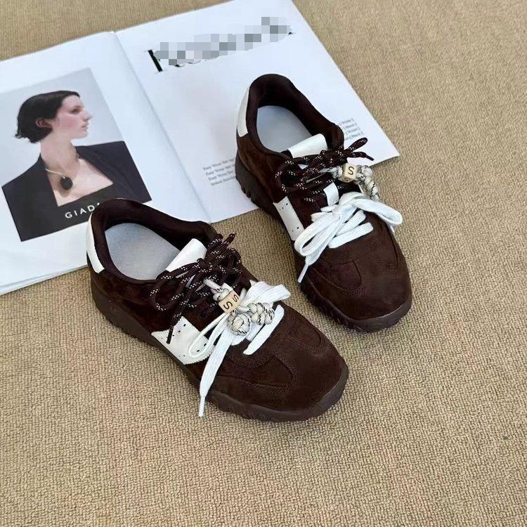 Popular height increase 5cm German training shoes women's 2025 autumn new versatile sports leisure sports board shoes retro single shoes