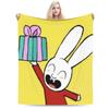 S-Simon Super Rabbit Super Soft Blanket For Couch Bed  Trend Throw Blanket Winter Travel Car Flannel Bedspread