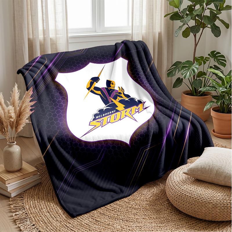 Coperta in Flanella Pile Melbourne Storm Coperta Calda e Accogliente per Divano Letto Viaggio Uso in Tutte le Stagioni