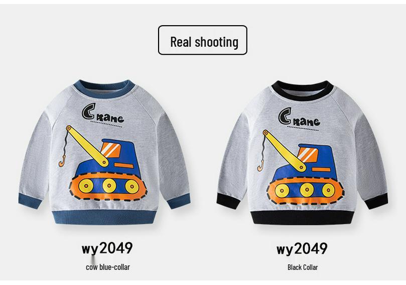2026 New Spring & Autumn Korean Style Baby Long Sleeve Pure Cotton Cartoon Hoodie