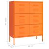 Orange Drawer Cabinet 80 x 35 x 101.5 cm Steel