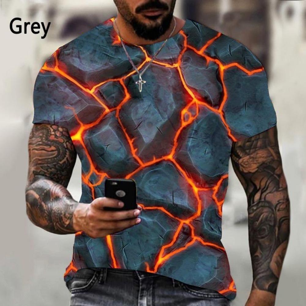 

Мужская футболка с 3D-принтом Flower Stone, летняя повседневная рубашка с короткими рукавами и круглым вырезом 6XL