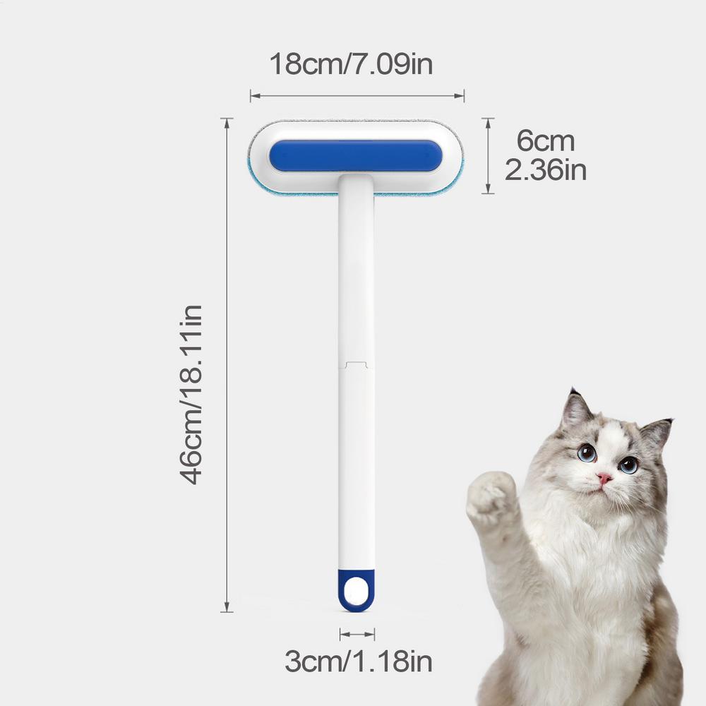 

Щетка для удаления шерсти домашних животных Статическая щетка для удаления шерсти собак Расческа для удаления ворса с ковра Многоразовый очиститель ворса для окон, диванов, мебели синий