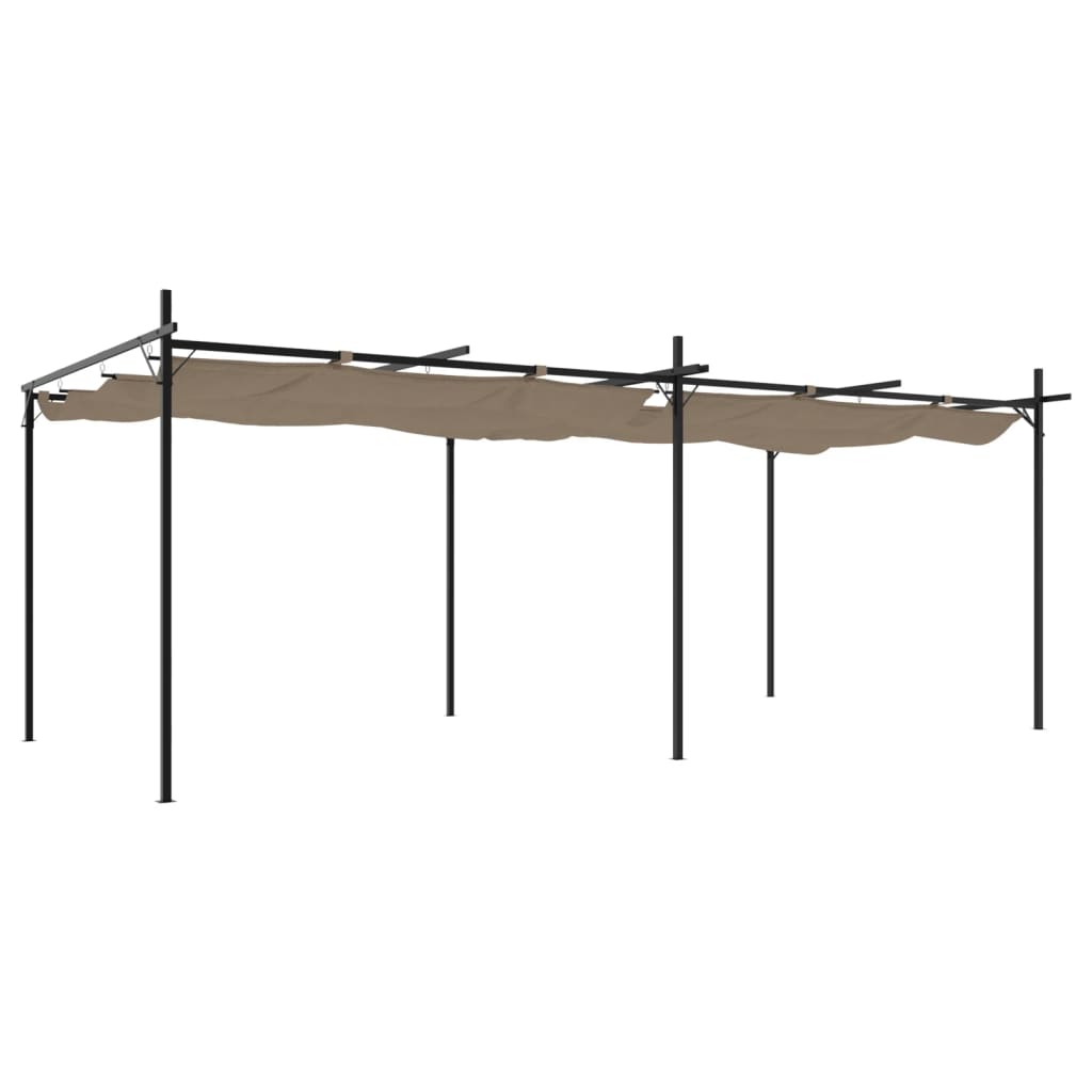 Pergola with Sliding Roof Taupe 589 X 292 X 230 Cm