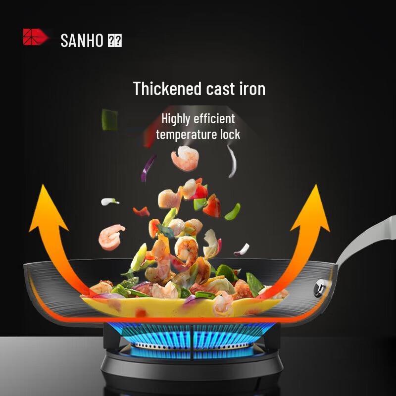 Sanhe 26CM Cast Iron Frying Pan with Lid