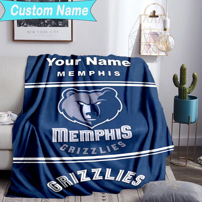 Custom Name Blanket City Grizzlies Bear Logo Blanket Bedding Blanket for Travel, Camping, Living Rooms, Offices, Sofas, Fan Christmas gift