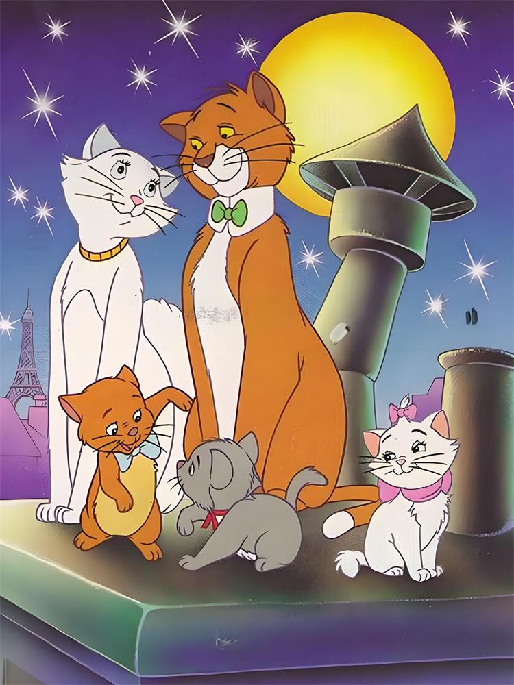 Disney 5D Diamond Painting Cat Adventures Decoration DIY Full Diamond Mosaic Inlaid Cross Stitch Set Gift