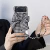 Houndstooth Bow -Knot Case For Samsung Galaxy Z Flip 4 5g 2022 New Fold Leather Phone Cover Anti -Knock Cases For Flip3 Flip 3