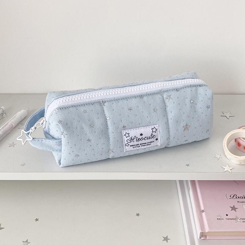 1Pc Fashion Korean Stars Pencil Case Student Stationery Large Capacity Storage Handheld Pen Bag Kids Back To School Supplies