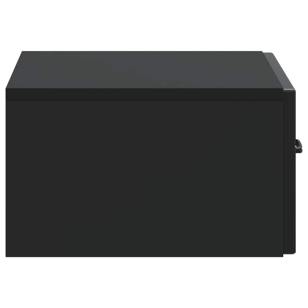 Wall Mounted Nightstand Black 49 X 34.5 X 20 Cm