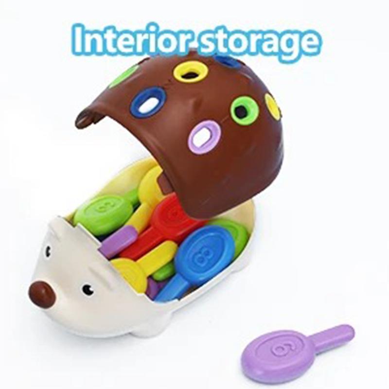 Hedgehog Stacking Toy Fine Motor Skills Activity Set Toddlers Age 1-3 Educational Montessori Learning for Entertaining Play Safe Kid Friendly Fun