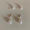 Natural freshwater pearl Xiaoxiangfeng earrings women's long niche design s911 silver needle without ear piercings earrings