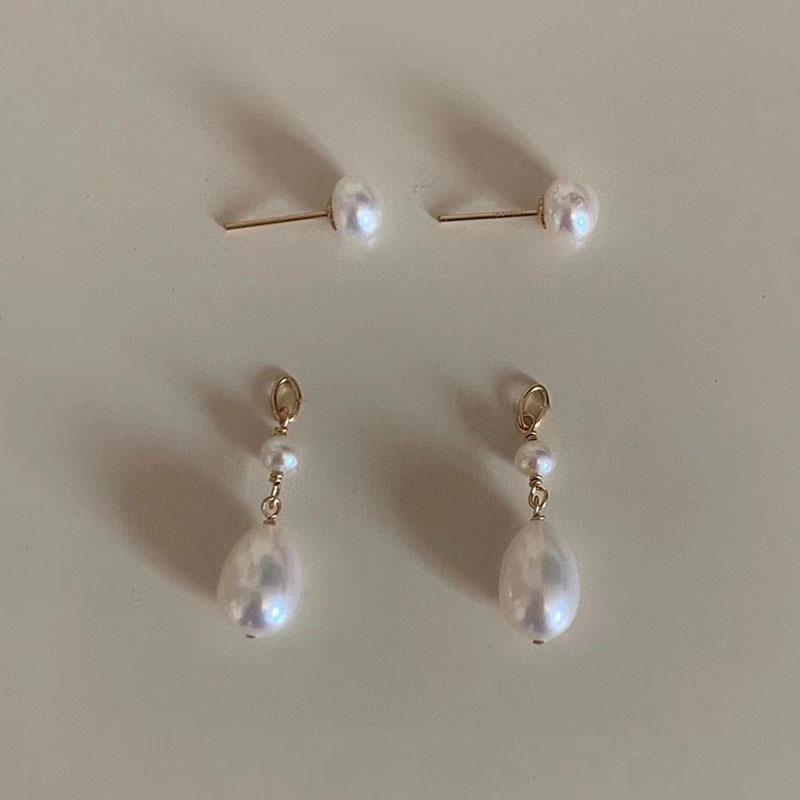 Natural freshwater pearl Xiaoxiangfeng earrings women's long niche design s911 silver needle without ear piercings earrings