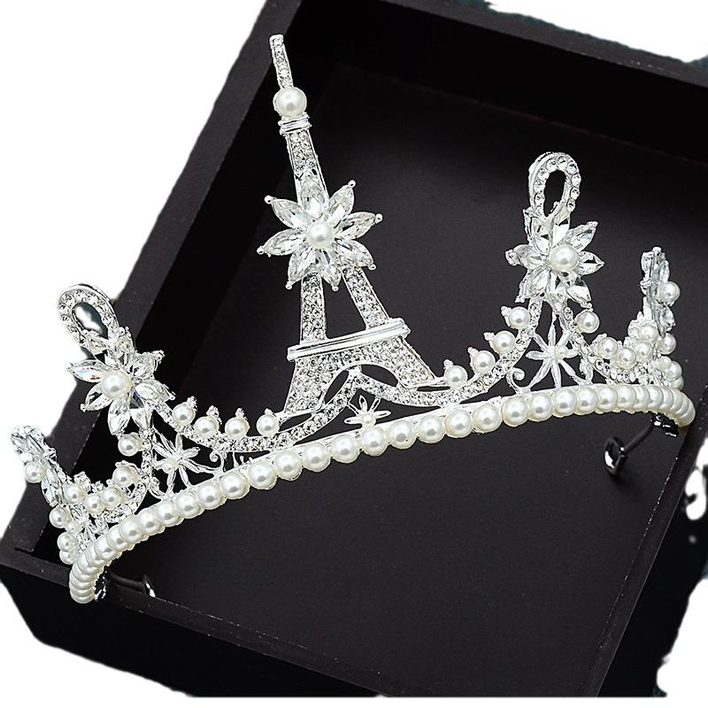 Свадебный головной убор железная башня корона украшение свадебное платье аксессуары — фото 5