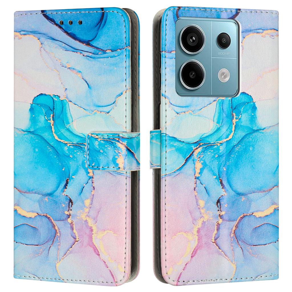 For Xiaomi Redmi Note 13 Pro 5G/Poco X6 5G Stand Case Marble Pattern PU Leather Wallet Phone Cover