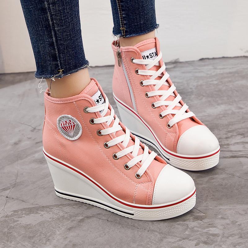 canvas sneaker heels