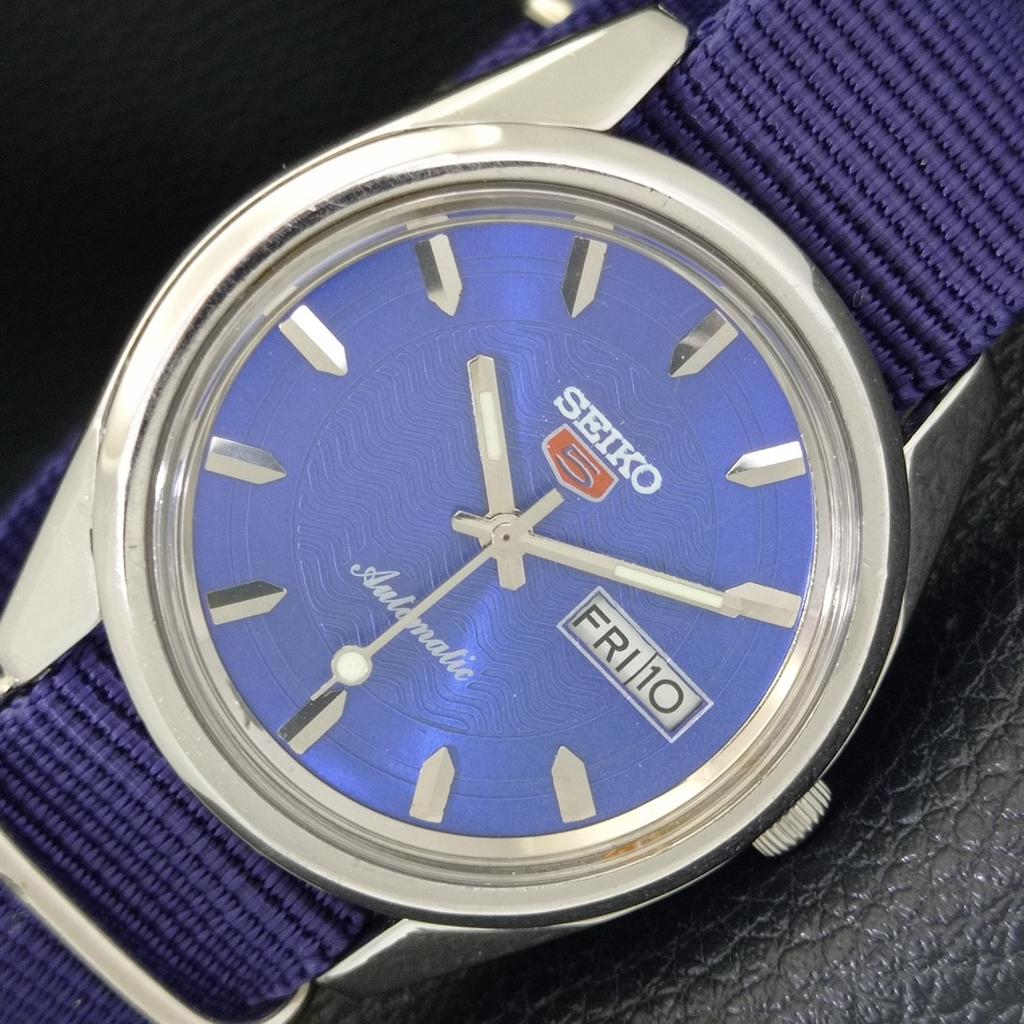 Seiko 5 AUTOMATIC 6319A JAPAN MENS VINTAGE BLUE COLOR DIAL WATCH A701405-5 R206b-a701405