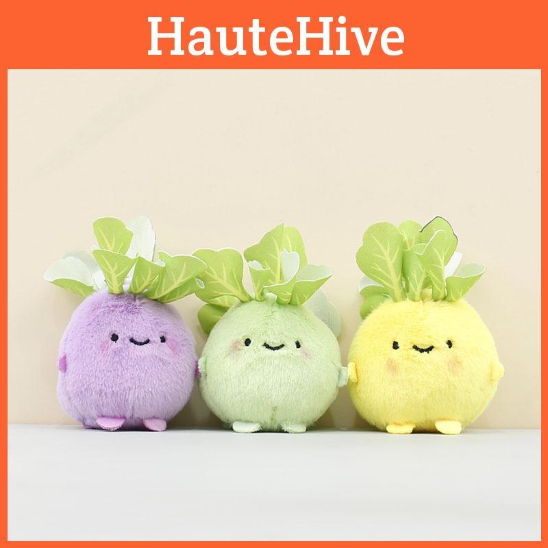 Creative Plush Cabbage Keychain Adorable Kohlrabi Doll Bag Charm Purse Accessory