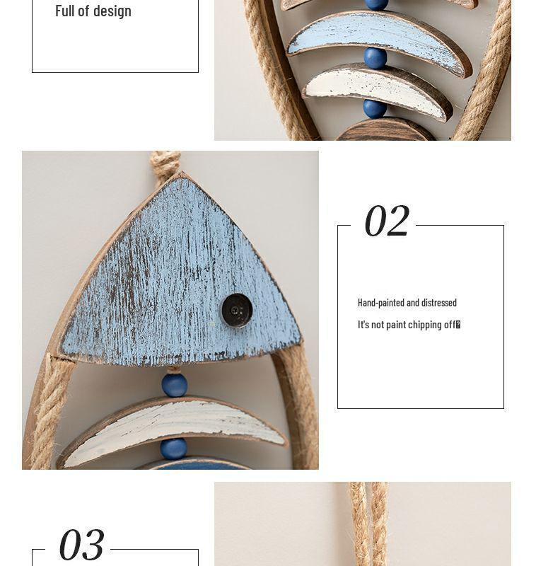 3D-Fisch-Wandanhänger im mediterranen Stil für Hotel- und Flurdekoration