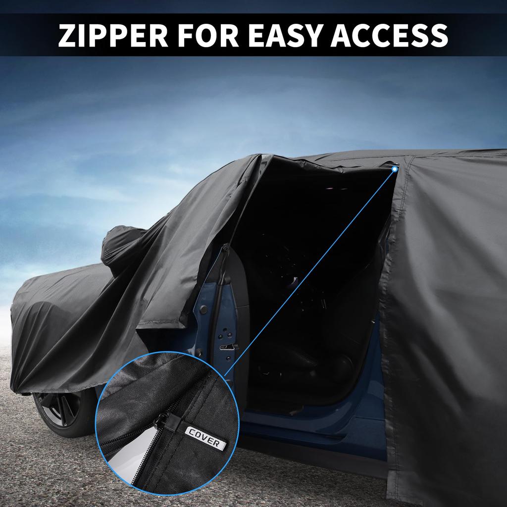 X AUTOHAUX Car Cover for Honda Body Hail Sun Rainy Season Flame Strong and Yellow Sand with Door Black 210D-PU HR-V, Cover, Waterproof, Protection,