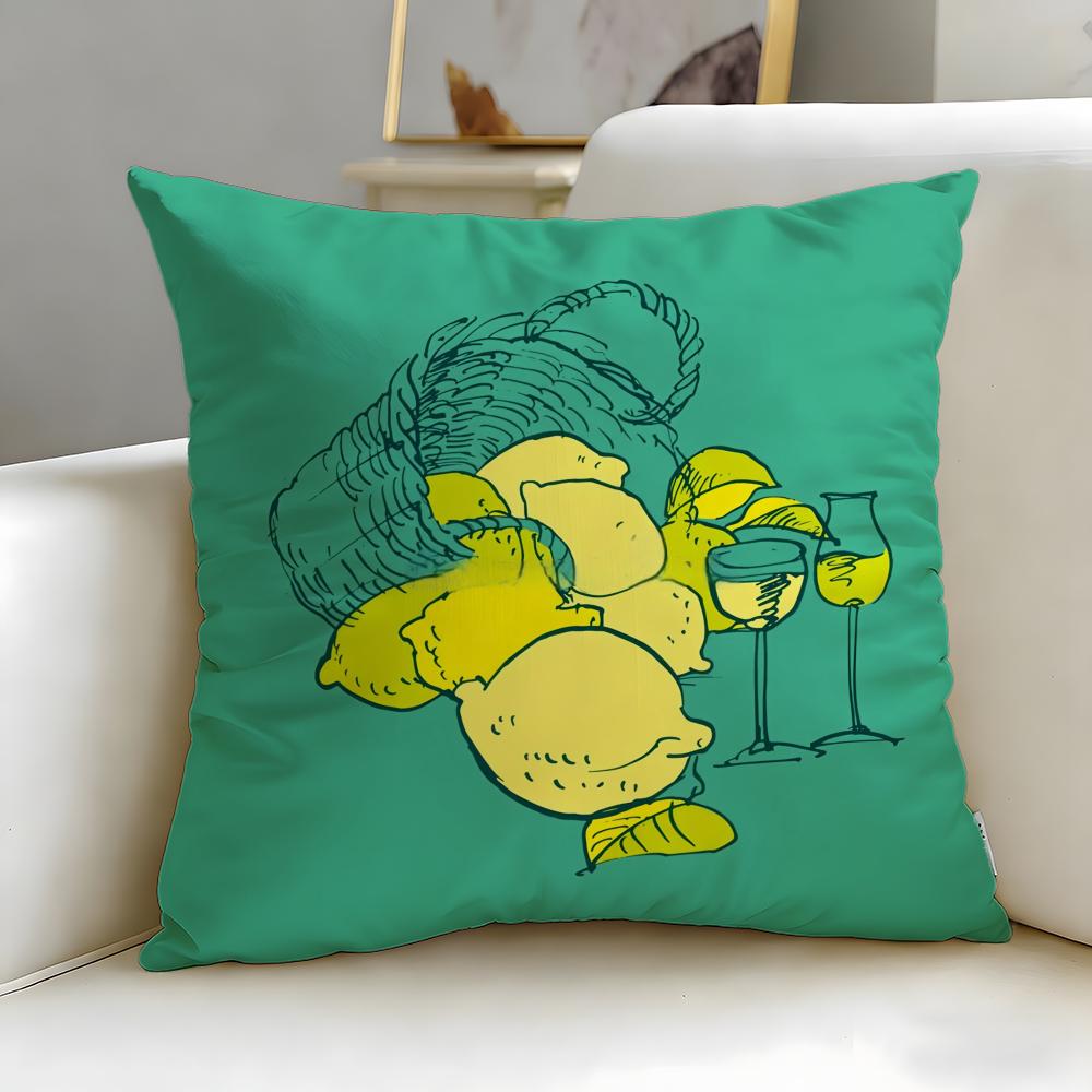 Beverage Theme Limoncello Cocktail Cushion Cover Soft  EasyWash Pillow Case  Versatile for Couch Bed Travel and Office