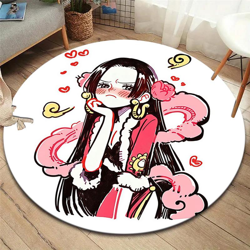 One Piece Boa Hancock Round Area Rug Carpet Rug For Living Room Bedroom Sofa Playroom Decor Nonslip Floor Mat