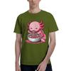 Oversized TShirt Funny Axolotl Noodle Gifts Anime Kawaii Axolotl Eating RaUnisex Noodles Tee Shirt for Unisexs Summer Tops