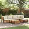 6 Piece Garden Sofa Set with Cushions Solid Acacia Wood