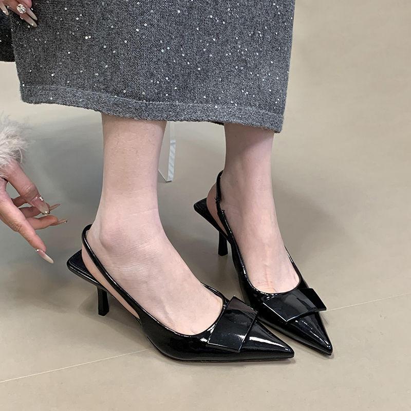 

Остроконечные высокие каблуки женские нишевые корейские версии неглубокий носок весна и осень повседневные универсальные модные эластичные сандалии 39 чёрный