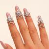 Nail Ring 3D Butterfly Flower Wing Design Detachable Nail Cap Ring Set Sparkling