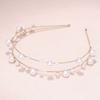 Natural Pearl Pearl Hair Band Gold Silver Color Pearl Headband Bridal Hair Crown  For Women
