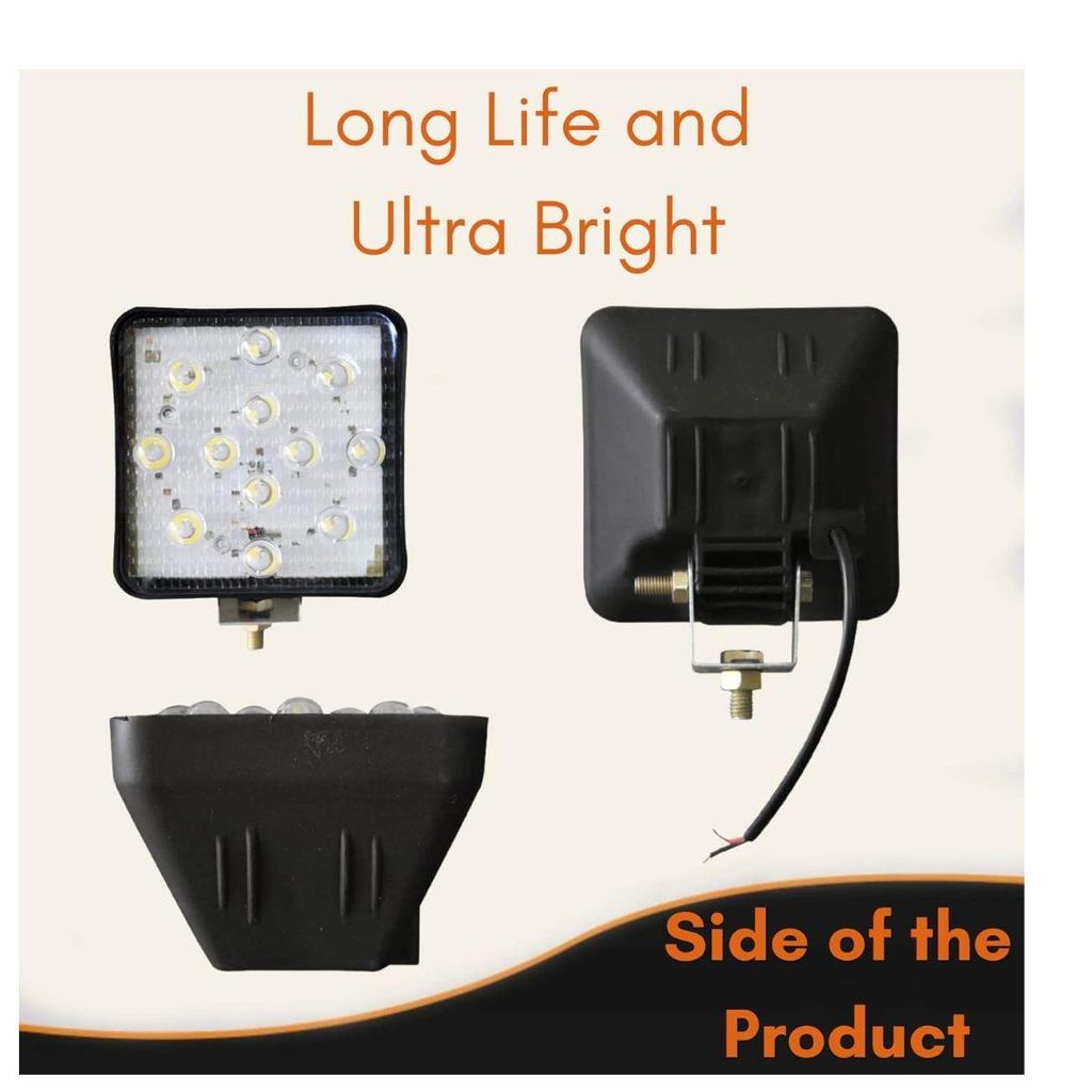 LED Pods 4.1 Inch 24V Square LED Off-Road Tractor Lights Flood Beam | Fog Driving Light Pods for SUV Truck JCB Tractor (Pack of 4)