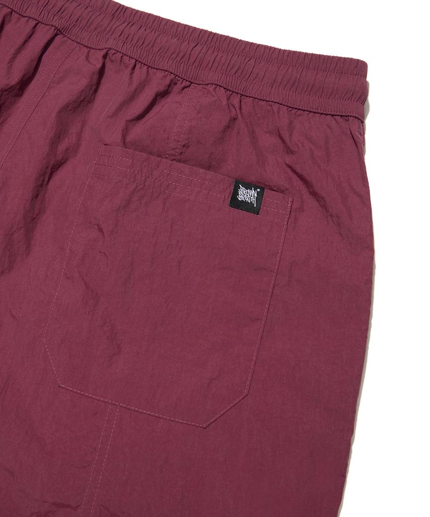 BROWNBREATH Tag Nylon Shorts - Burgundy