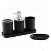 Bathroom Accessory Set Includes Soap Dispenser Tumbler Toothbrush Holder and Soap Dish with Electroplated Finish Durable and Functional Design