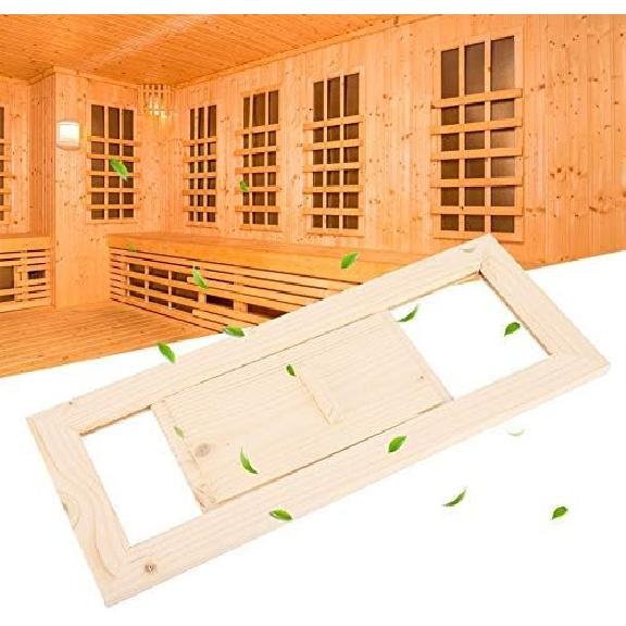 Mumusuki Sauna Gable Vent Kit Wooden Rectangle Room Air Vent Sauna Grille Ventilation Louvers Steam Room Sauna Accessory for Sauna Room