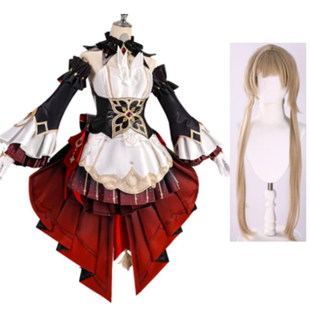 Costume Cosplay Honkai Star Rail Completo da Donna, Elegante Abito Multicolore da Personaggio del Gioco per Halloween Comic-Con Role-Play
