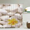 Beautiful Colorful Flower Printed Shower Curtains Frabic Zen Stone Floral Waterproof Polyester Bath Curtain With Hooks 180X180cm