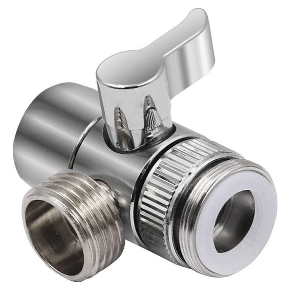 M22 x M24 Faucet Diverter Valve Silver Valve to Sink  for Kitchen Bathroom Sink Hose Attachment