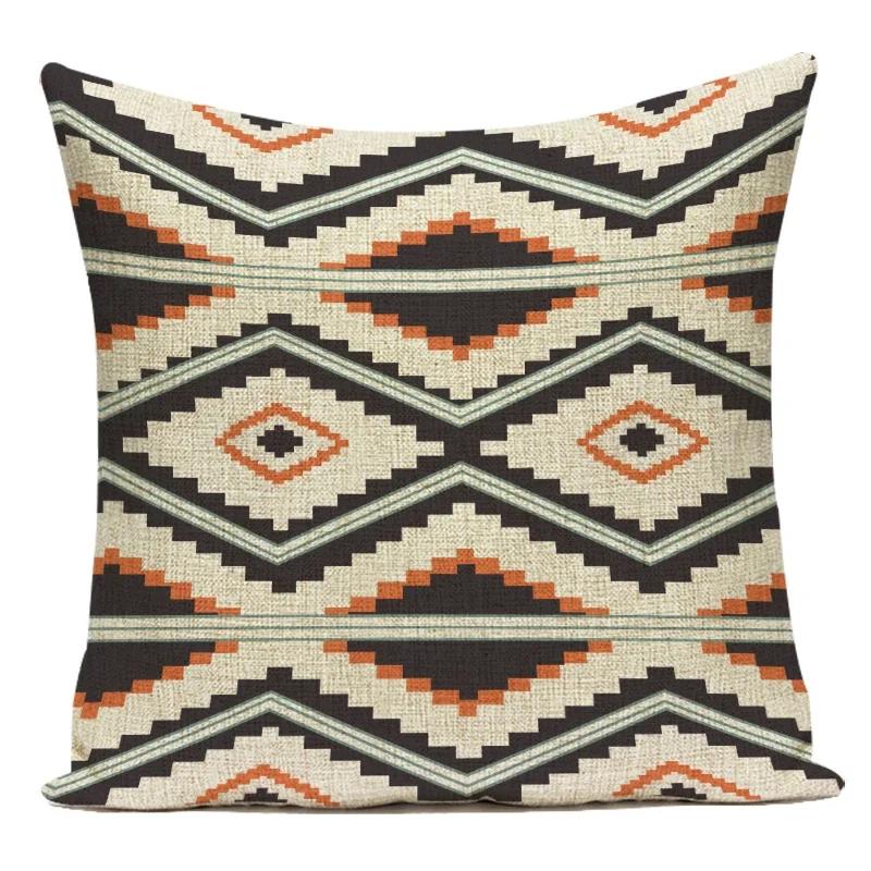 Geometry Cushion Cover Polyester Square Home Decor Pillow Cover Chair Car Ethnic Style Bohemian Throw Pillow Case