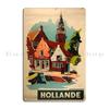 Hollande Vintage Reiseplakat Metallschild Plakat Küchen Design Personalisierbar Wanddekor Entwerfen Blechschild Plakat