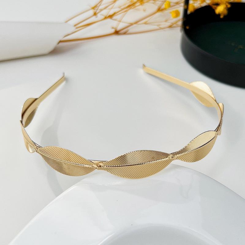 Bride Leaf Hairband Party Metal Leaf Hair Accessory Elegant Crown Headband Leaf Hairpin