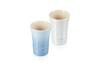 LE CREUSET Pair Slim Tumblers, 170ml, Coastal Blue with White Lustre, Heat and Cold Resistant, Microwave and Oven Safe, Set of 2, Wedding Gift, Annive