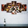 No Frame Picture Modular 5 Pcs Anime Characters Overlord Wall Art Canvas Painting Posters and Prints Living Room Decoration Home