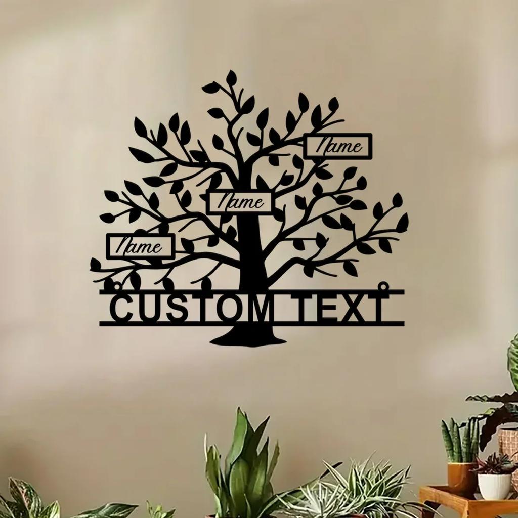 Tree of Life Metal Sign Custom Family Name Wall Art Front Door Decor Housewarming Gift