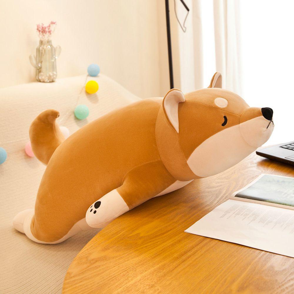 Plüschkissen Hund Plüsch Shiba Kuscheltier Shiba Inu Hund Shiba Inu Plüschtier Liegender Plüsch Kuscheltier Hund