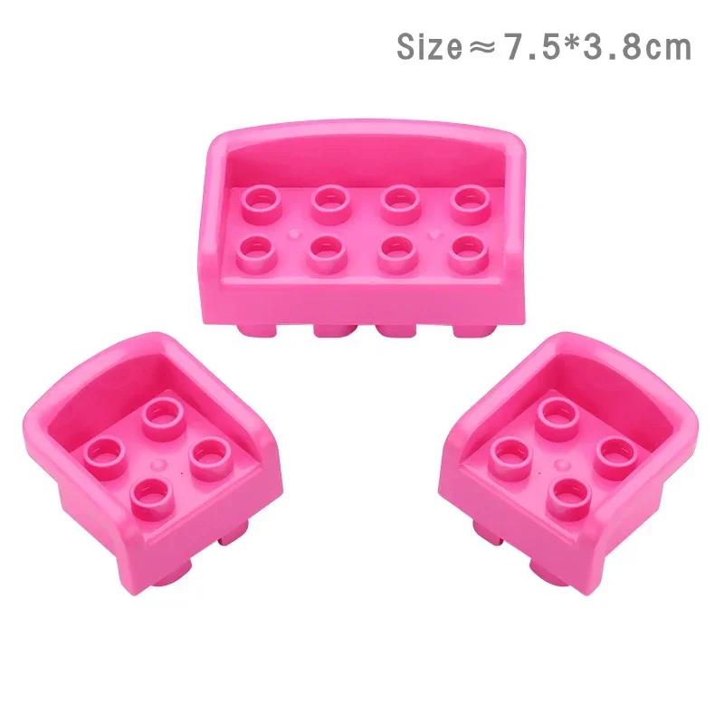 Big Building Blocks Play House Furniture Accessories Indoor Utensil Bed Compatible Large Bricks Assemble Toys Children Kids Gift