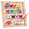 Wooden Fun Number Letter Maze Magnetic Color Classification Walking Puzzle Toy