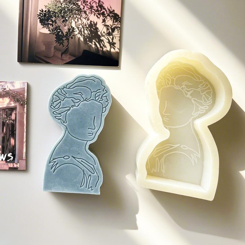 DIY Abstract Face Silicone Mold Handmade Aroma Candle Plaster Resin Ornament Female Face Molds Soap Candle Making Supplies