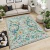Retro Living Room Carpet Floral Large Area Print Bedroom Bedside Plush Rug Machine Washable Non-slip Sofa Coffee Table